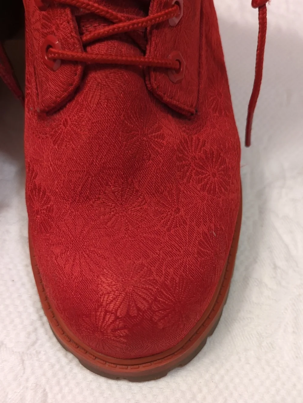 Timberland  6-Inch Premium Floral Jacquard Cloth Boot Size 5.5 Youth Girls